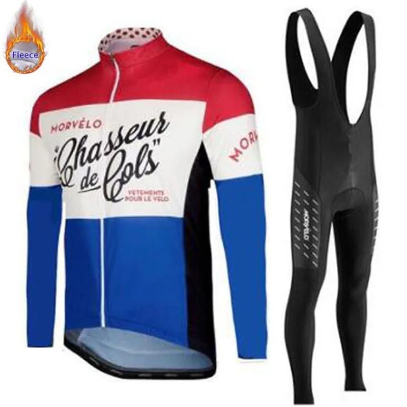 9 Maillot Ropa Ciclismo Morvelo Зима Велоспорт Джерси pro команда с длинным рукавом набор термо флис мужские гонки MTB велосипед одежда - Цвет: 9