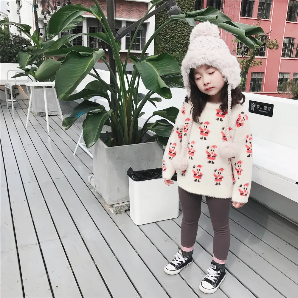 Tonytaobaby/осенне-зимняя новая детская одежда для мальчиков и девочек свитер с Санта Клаусом свитер для маленьких девочек