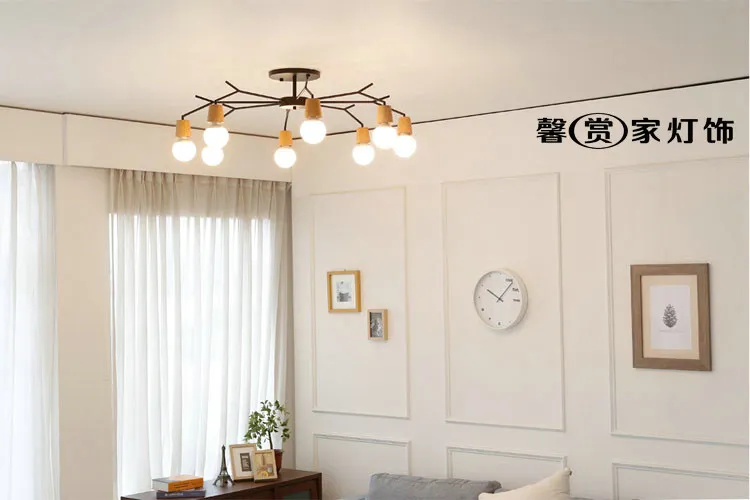 Скандинавский деревянный LEDLustre подвесные светильники для гостиной, спальни, для домашнего декора, промышленное освещение, ретро, Крытый подвесной светильник