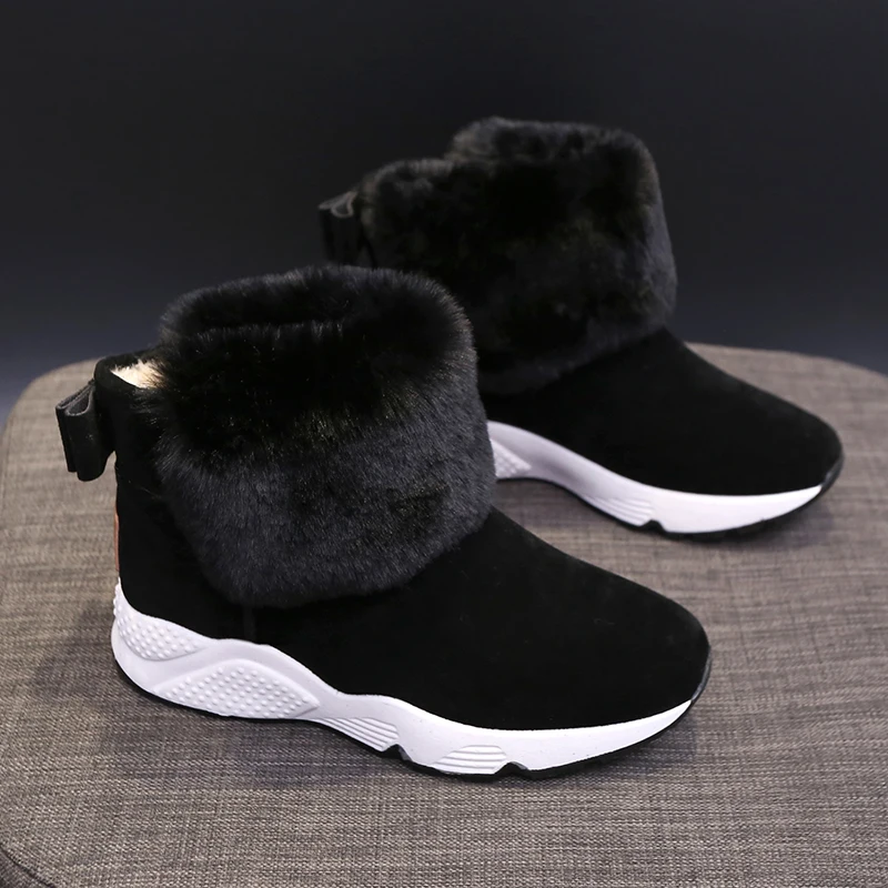 Зимние женские ботинки; плюшевые теплые зимние ботинки; Водонепроницаемая женская обувь для бега на толстой подошве; удобная женская обувь с высоким берцем