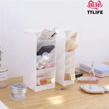 

TTLIFE Desktop Makeup Storage Box Oblique Pen Office Stationery Barrel Rack Makeup Brush Tube Storage Box Cosmetic Organizer