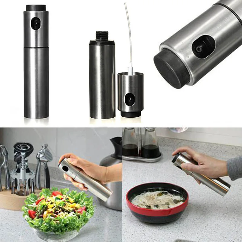 Stainless Steel Olive Mister Oil Spray Pump Fine Bottle Oil Sprayer Pot Cooking Roast Bake Oil Bottle Tools Oil Dispense K888