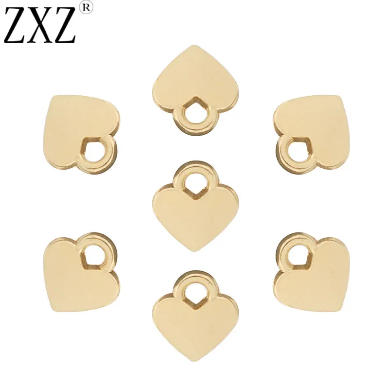 

ZXZ 20pcs Gold Tone Alloy Love Heart Charms Pendants Beads For DIY Bracelet Necklace Earring Jewelry Making Accessories