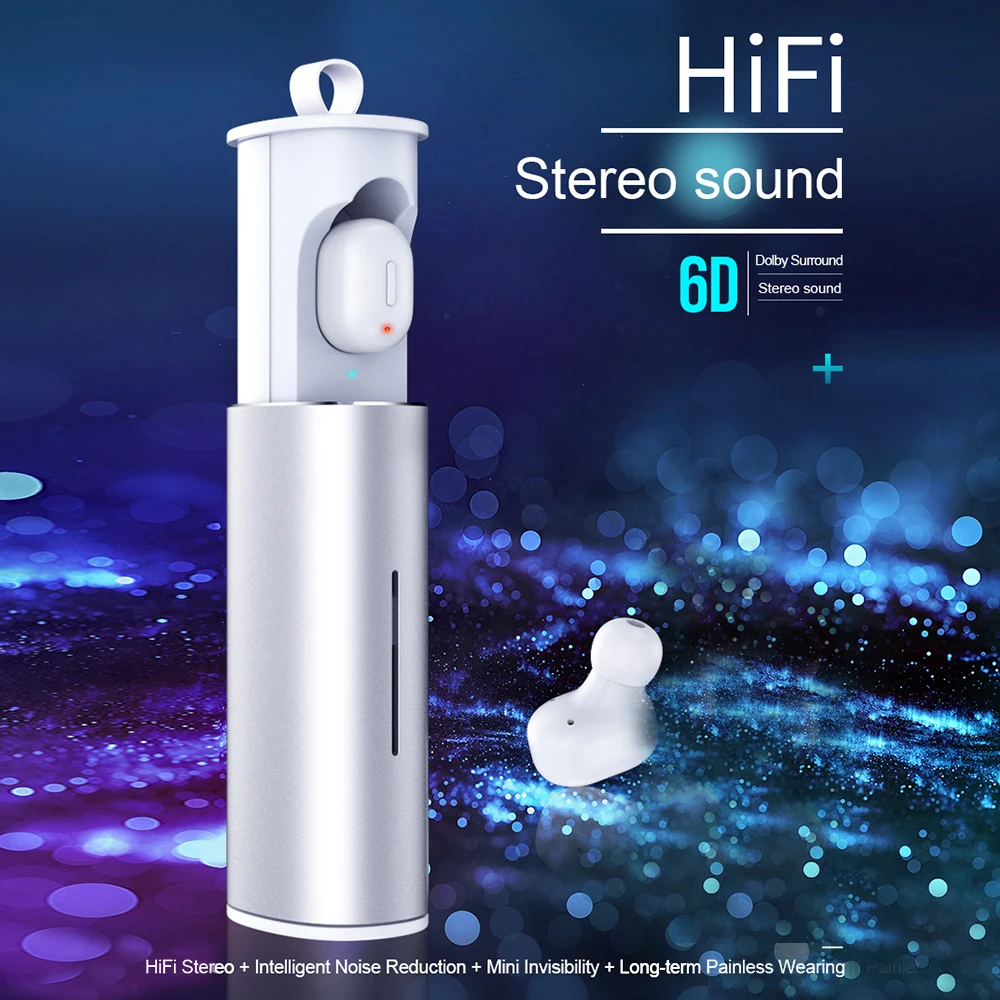 TWS V5 0 Bluetooth Earphone For Xiaomi 3D True Wireless Stereo Earbuds With Mic Portable HiFi Deep Bass Sound Dual Headset