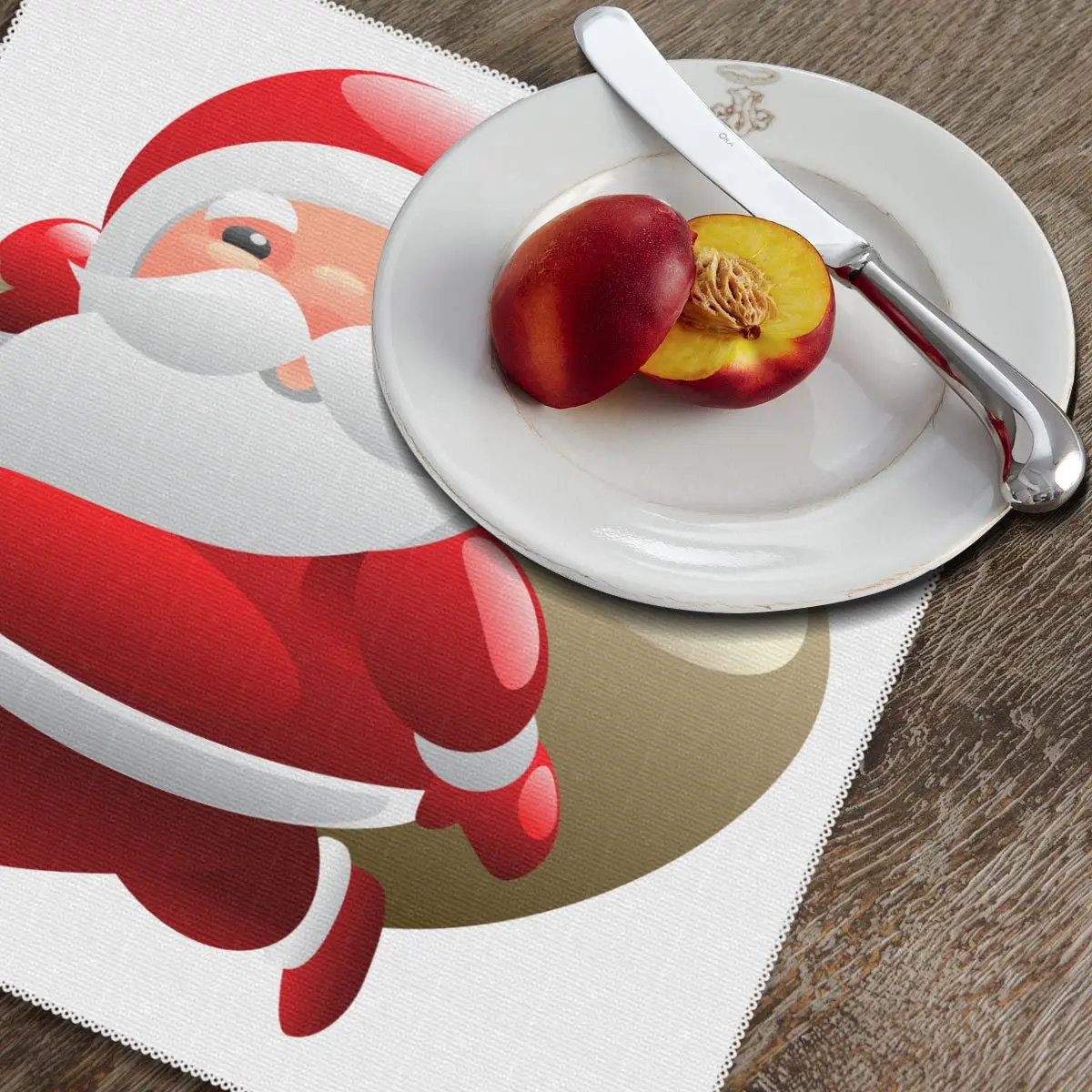 Столовые приборы для обеденного стола CoastersSanta Clause рождественские индивидуальные полиэфирные чашки кофе настольные коврики для кухни 6 шт. домашний декор