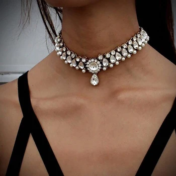 

Women Statement Crystal Chokers Necklaces For Wedding Jewelry Accessories Luxury Charms Charming Chain DWH5