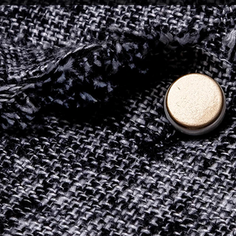 2020 Autumn Winter Vintage Plaid Tweed Blazers Jacket Women Korean Fashion Tassel Suit Coat Outwear Tops