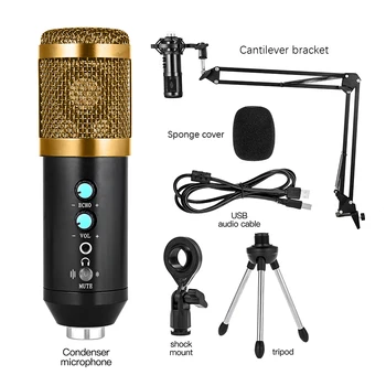 

Metal USB Microphone Condenser Recording Karaoke Microfone For Laptop Window Cardioid Studio Record Vocal Voice YouTube Tiktok