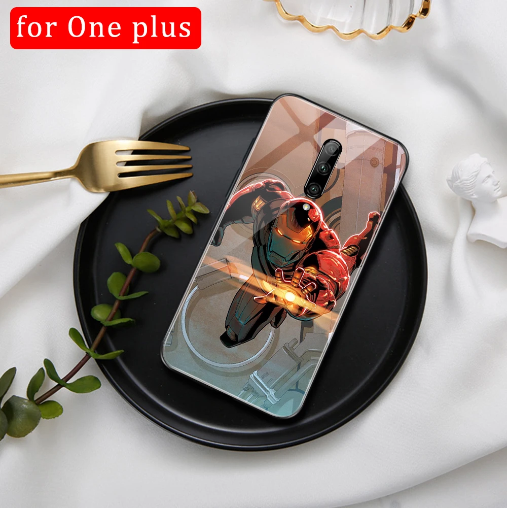 Чехол для OnePlus 6t чехол Marvel Avengers One Plus стеклянная задняя крышка 1 + 6T телефона