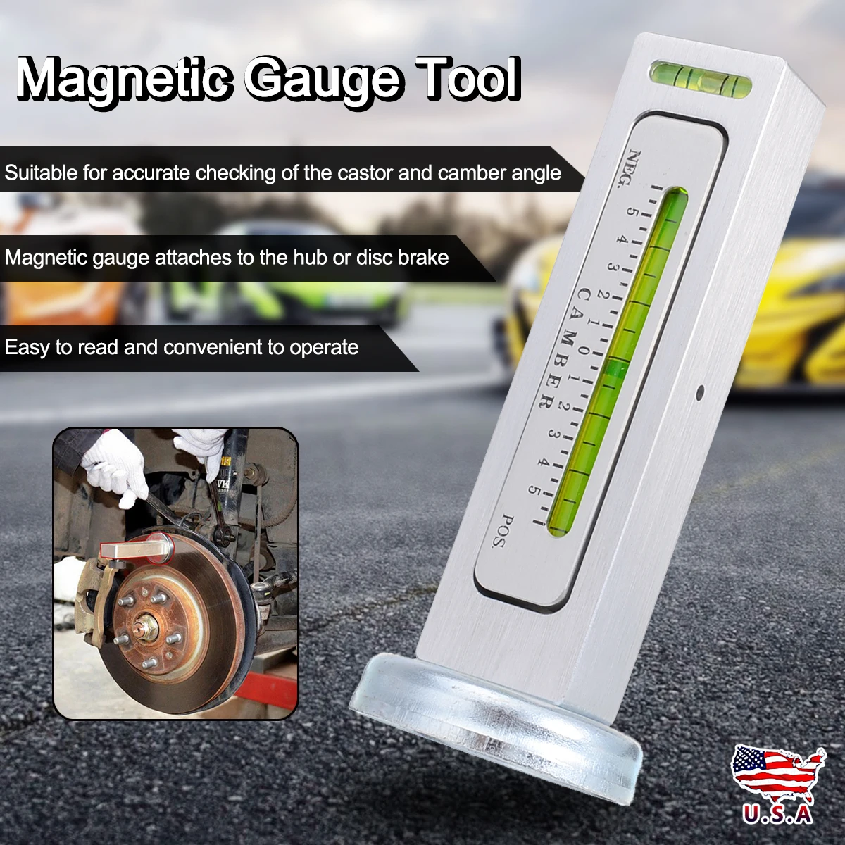 

New Arrival 1pc Adjustable Magnetic Gauge Tool Car Camber Castor Strut Wheel Alignment Truck
