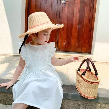 

Children Girl Lace Sleeveless White Princess Dress Toddler Kids Infants Cotton Summer New Baby Dress Party Birthday Clothing