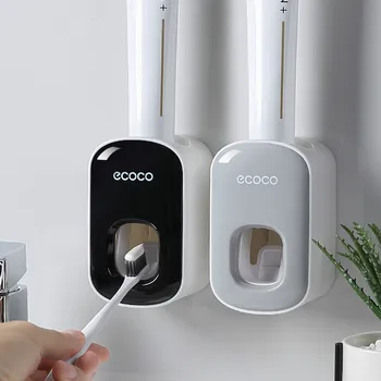 

Automatic Toothpaste Squeezer Dispenser Dust-proof Toothbrush Holder For Toilet Wall Mount Stand Bathroom Accessories Sets MJ707