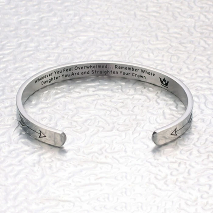 Remember You Are And Straighten Your Crown Bracelet Bangle Open End Jewelry Gifts UD88