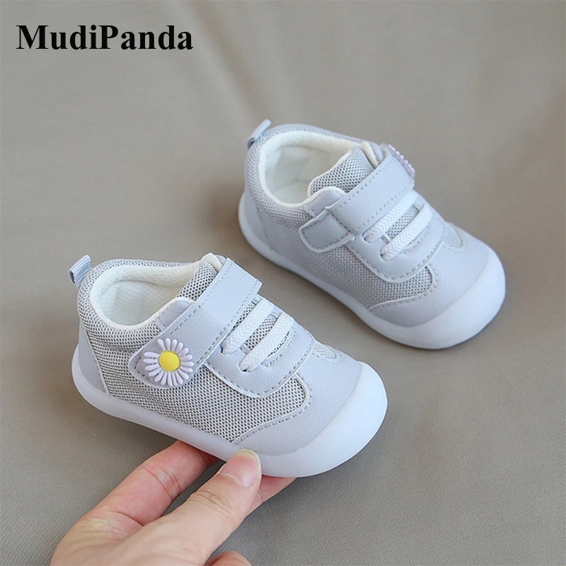 

MudiPanda Baby First Walkers 2020 Autumn 1-3 Years Old Breathable Mesh Non-Slip Soft Bottom Flower Toddler Shoes