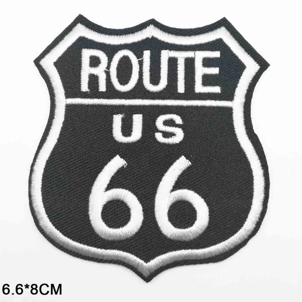 Тканевая нашивка с вышивкой надписями и Route 66 одежда для девочек мальчиков