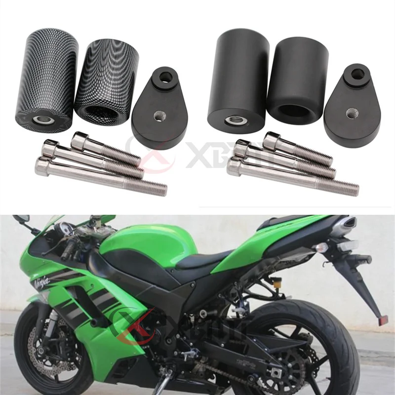 No Cut Frame Sliders Motorcycle Fairing Protectors For 1998-2004 Kawasaki Ninja ZX6R ZX600