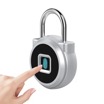 

Fingerprint Padlock Bluetooth Smart Electric Door Lock Locker Rechargeable Battery Anti-Theft Security For House/Gym Box