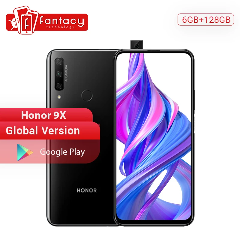 

Global Version Honor 9X 6GB 128GB Smartphone 48MP Triples Camera Mobile Phone Android 9 Google Play 6.59'' Cell Phones 4000mAh