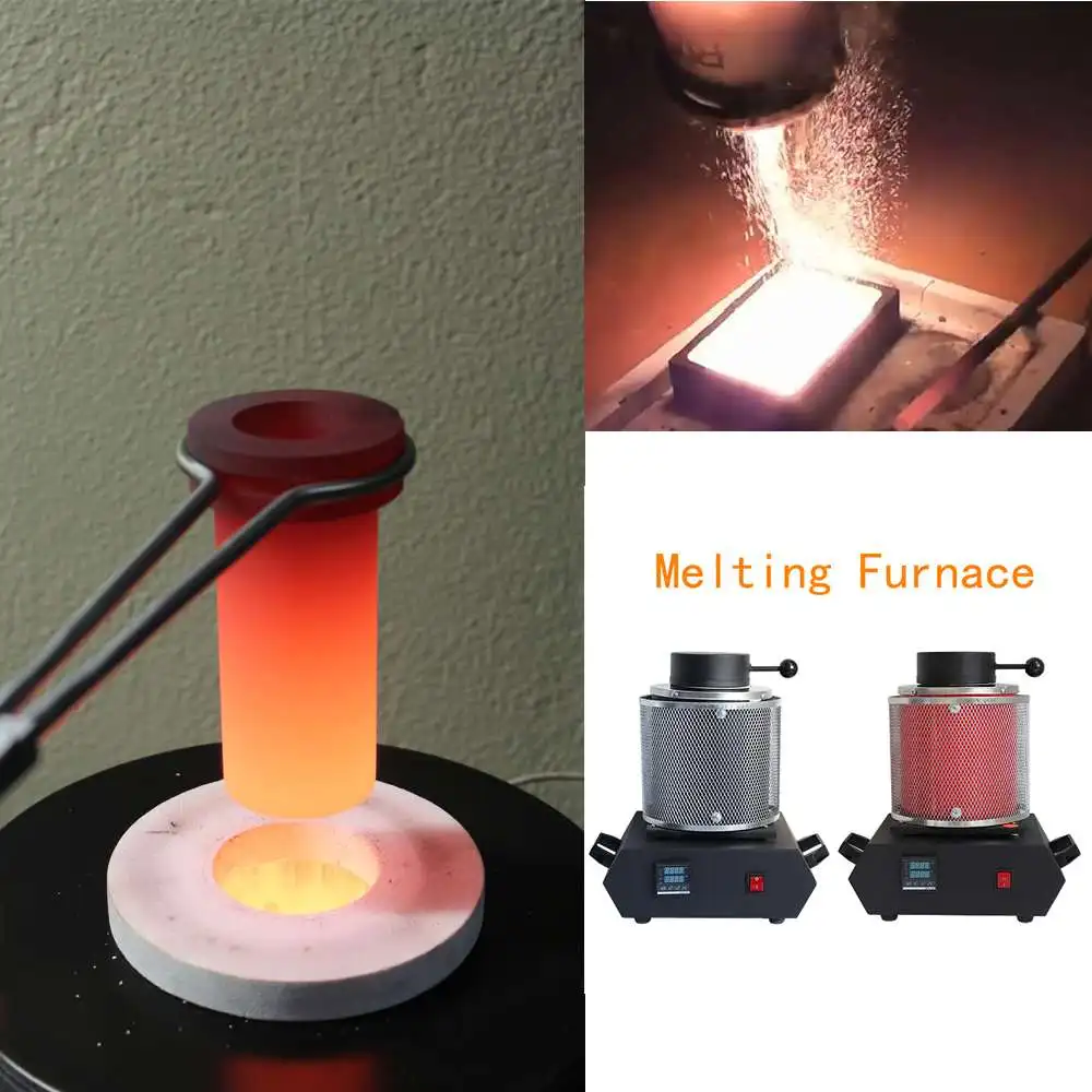 3KG Portable Jewelry Melter Gold Melting Furnace Machine Heating Capacity Casting Refining Metals Gold Silve with Iron net 1