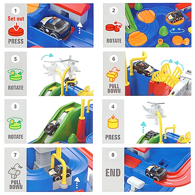 Carro de corrida ferroviário trem trilha brinquedos para crianças  montessori brinquedo educacional presentes corrida carros mecânica aventura  cérebro mesa jogo - AliExpress