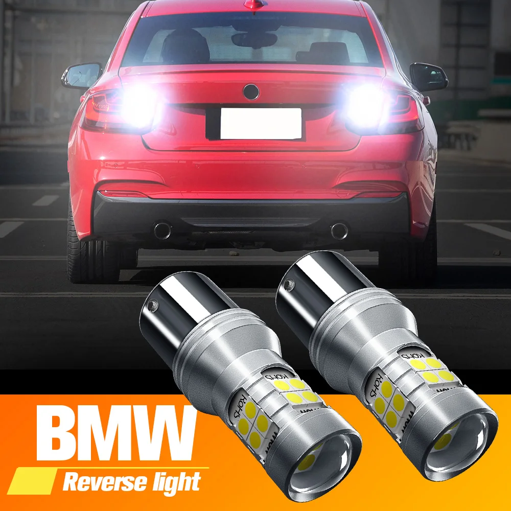 2x светодиодные лампы заднего хода P21W BA15S Canbus для BMW E87 F20 F21 F45 F46 F23 F22 F87 E46 F30 F80 E36 F34 F31