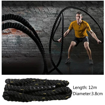 

1200cm Battle Power Rope Arm Exercise Physical Fitness Training Equipment Body-building Strength Rope Jump Ropes Gym/Home HWC
