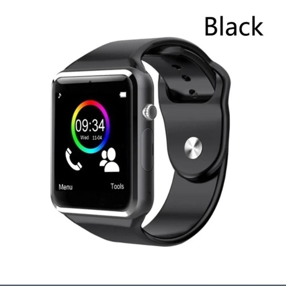 black Горячие A1 Bluetooth Смарт часы Спорт поддержка вызова музыка 2G с SIM TF камера Smartwatch для Android PK iwo 8 DZ09 GT06 - Цвет: black