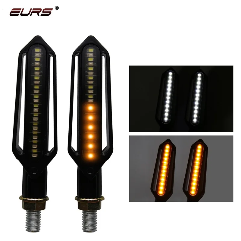

EURS 2pcs Super Bright Universal Double Color Plastic Motorcycle Led Indicators Turn Signal Light High Quality running light