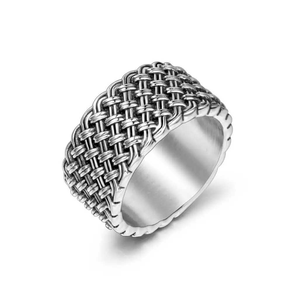 

Titanium Steel Jewelry Interwoven Finger Ring Of Retro Love Knitted Man's Ring Personality Domineering