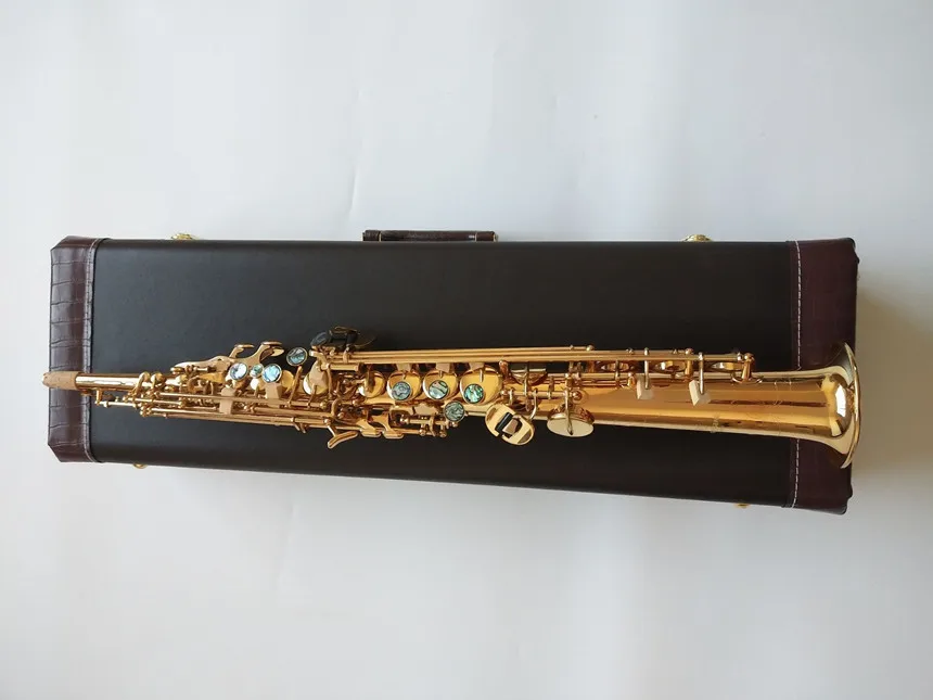 Новинка Саксофон сопрано B плоский электрофорез золотые S 901Top Музыкальные