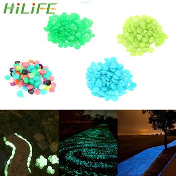 

100 Piece/Pack Glowing Stones Rock Artificial Glow in the Dark Garden Pebbles for Walkway Aquarium Garden Yard Luminous Stones