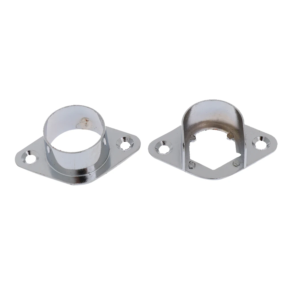 Pack of 2 Wardrobe Pipe Lever Ceiling Mount Bracket Closet Rod Bracket Flange Support Holder