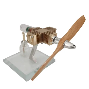 

1pcs Propeller Aircraft Head Shape Stirling Pocket Engine Model Toy 2020 New Arrival