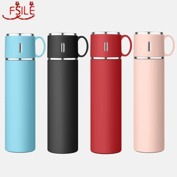 

580&420mlPortable Thermos Mug with Handle 316 Stainless Steel, Customizable Double-layer Stainless Steel Lid Spray Paint Mug