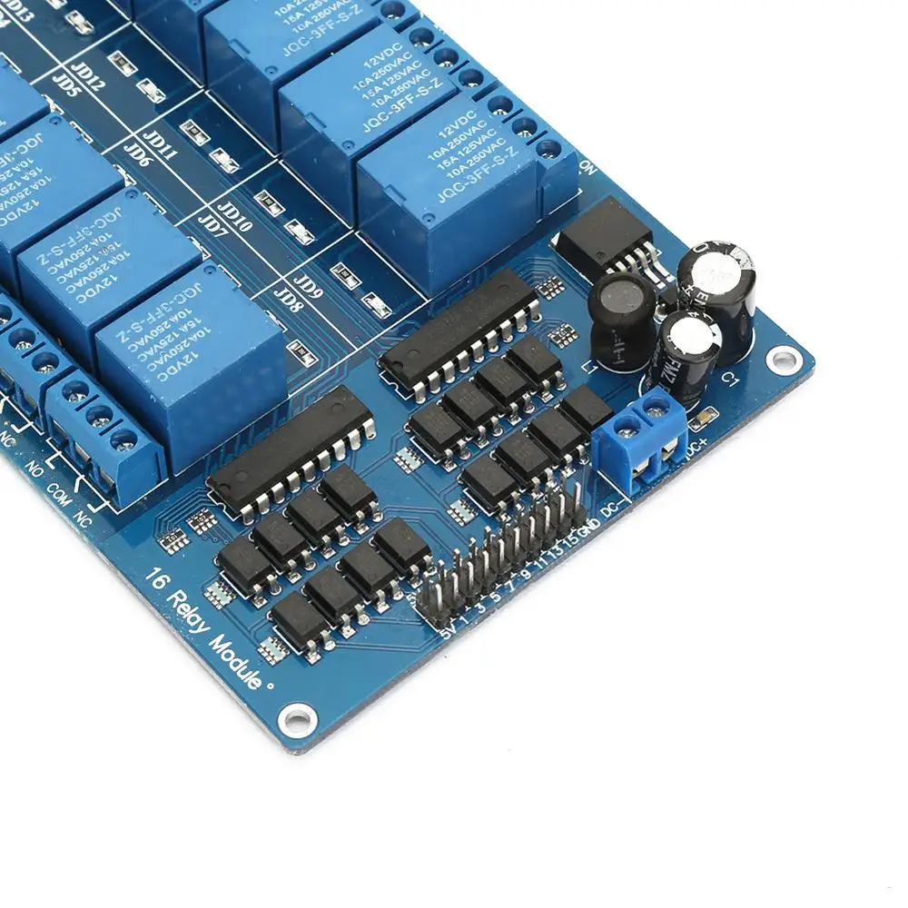 16 каналов DC 12 В релейный модуль с оптроном низкий уровень PLC триггер расширения выходной интерфейс управления для Arduino умный дом