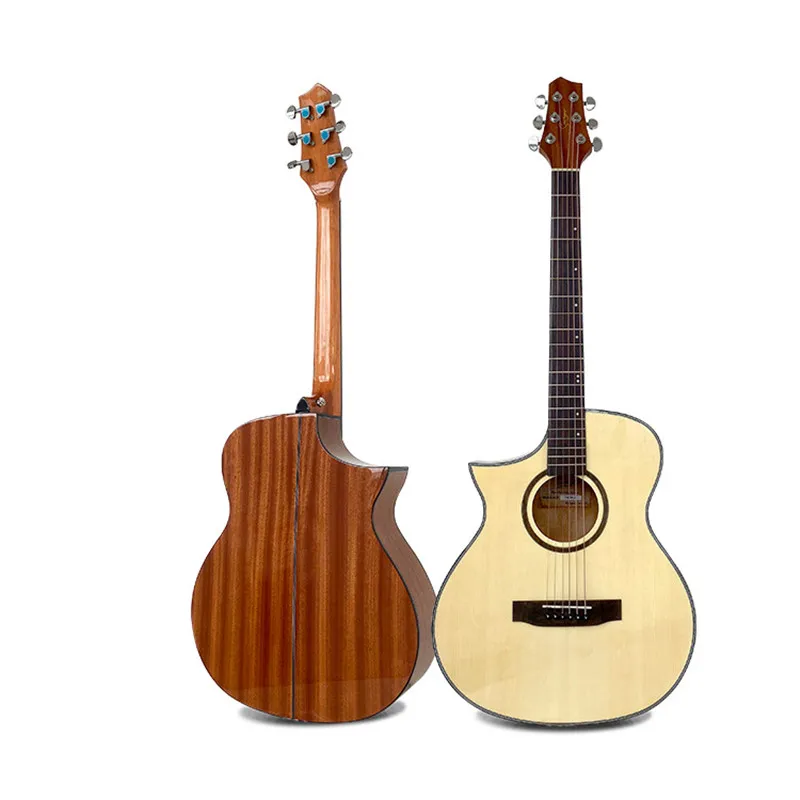 40 Inch Left-handed Guitar Folk Acoustic-electric Instrument Picea Asperata Sapele AGT309 | Спорт и развлечения