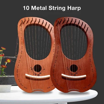

Lyre Harp 10 String Harp Portable Small Harp with Durable String Musical Instrument Stable Sound Quality Harp