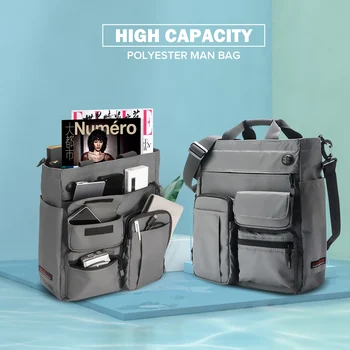 

Men's Waterproof Large Capacity Crossbody Shoulder Bag Multifunction Nylon Male Bags Grey Travel Bags Black Bolso De Los Hombres