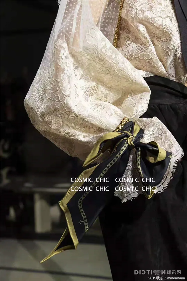 Cosmicchic вышивка кружева Женские топы и блузка в горошек рубашка с рюшами отделка стоячий воротник длинный фонарь рукав блузки в богемном стиле