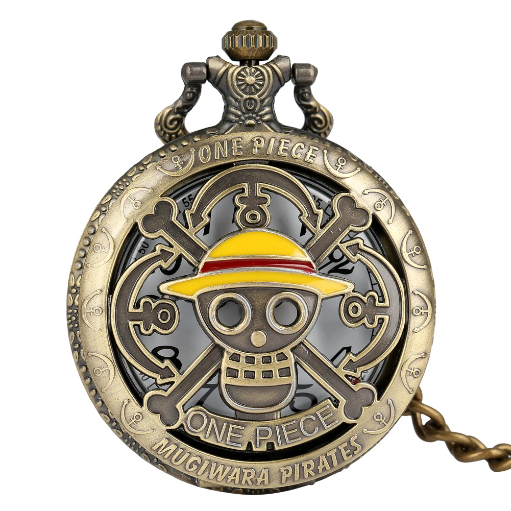 one piece pendant Бронзовый полый цельный чехол для любителей аниме карманные часы Тоторо карманные часы сплав ожерелье цепь Подвеска Цепь для мужчин и женщин - Цвет: one piece pendant
