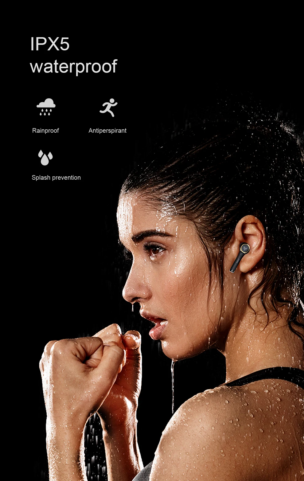 WHIZZER TP1S tws True wireless sport earphone Bluetooth 5.0 Mini in Ear Stereo Headset  earphones Earbuds Wireless with mic