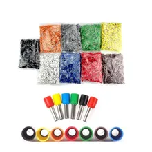 50 шт. E2508 трубчатые медные клеммы для AWG 14 и изолированный кабель провода 2,5 мм квадратные быстроразъемные зажимы