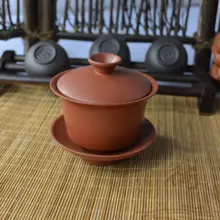 [GRANDNESS] Yixing Gaiwan красный чистый кунг-фу чай Zisha Gaiwan фарфоровый чайный набор и блюдце 100 мл