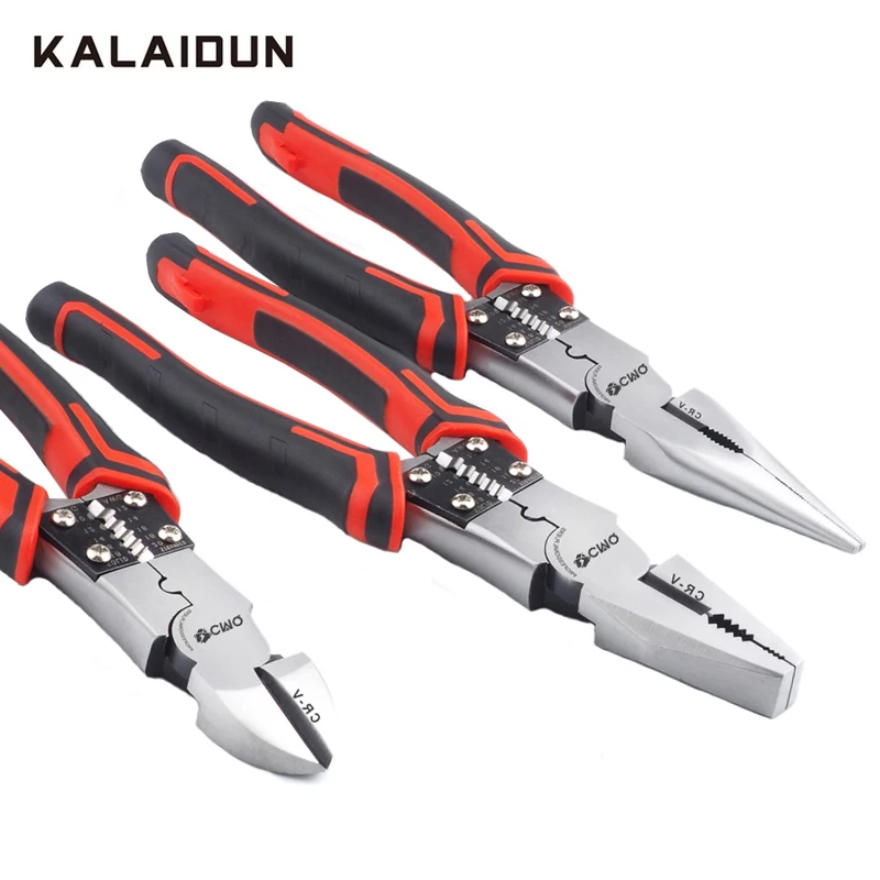 

KALAIDUN Multitool Pliers Crimping Tool Wire Stripper Cable Cutter Crimper Crimp Long Nose Plier For Electricians Hand Tools