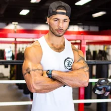 Мужской Спортивный Повседневный жилет из чистого хлопка для занятий спортом и занятий спортом