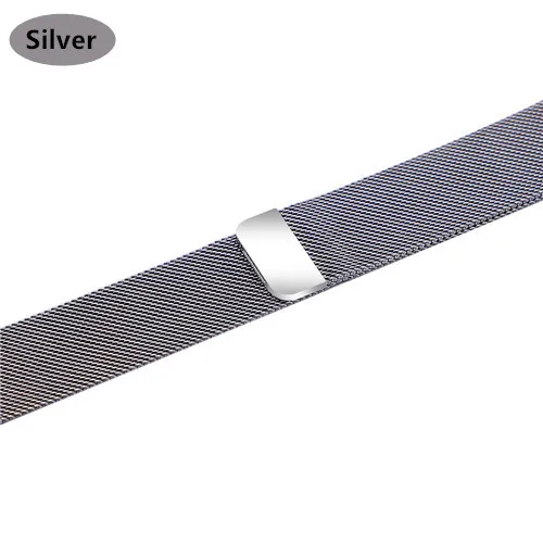 silver Хохлатый ремешок apple watch band Milanese Loop apple watch 4 3 band iwatch band 42 мм 38 мм correa 44 мм/40 мм pulseira bracelet - Цвет ремешка: silver