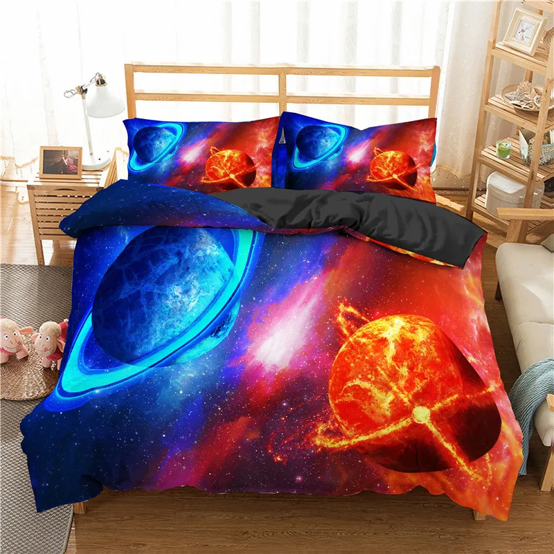 Boniu 3d Galaxy Звездное небо постельное белье Луна Звезда домашний текстиль
