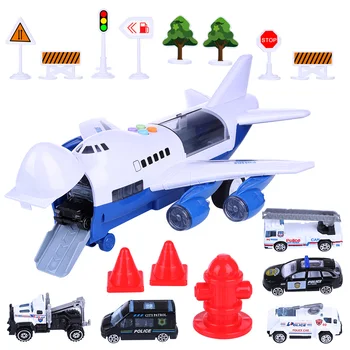 

NFSTRIKE Early Education Aircraft Track Inertia Music Story Aircraft Car Toys Airplane Model Toys Kit For Kids Children