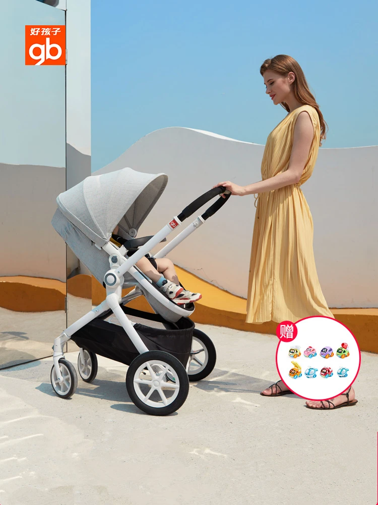  Luxury High Landscape Baby Stroller Lightweight Baby Strollers Foldable Portable Four-wheel Trolley