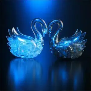 

3D Crystal Puzzle Model DIY Swan IQ Toy Gift funny Kid's toy， with flash and music